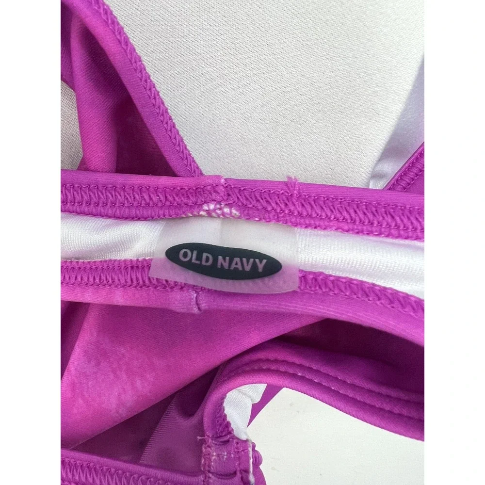 Old Navy Sports Bra Women's‎ Size XL Pink Tie Dye Padded Pullover Adj. Back